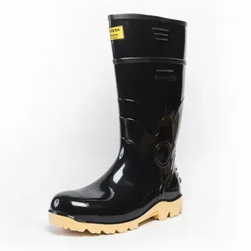 Bota de PVC Negro Impermeable Sin Puntera Robusta Guerrera