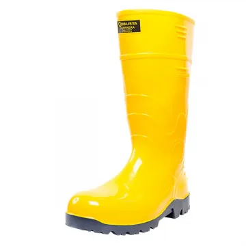 Bota de PVC Amarilla Impermeable con Puntera Robusta Guerrera